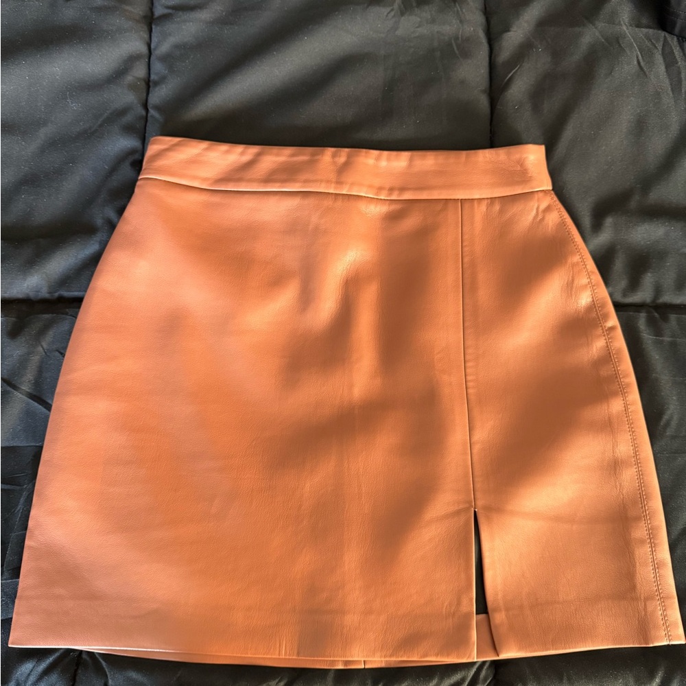 Wilfred Chic Tan vegan Leather Skirt